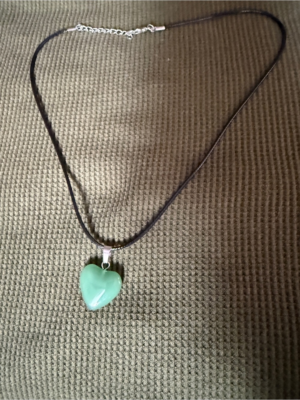 Green Heart Pendant Necklace - Women Jewelry